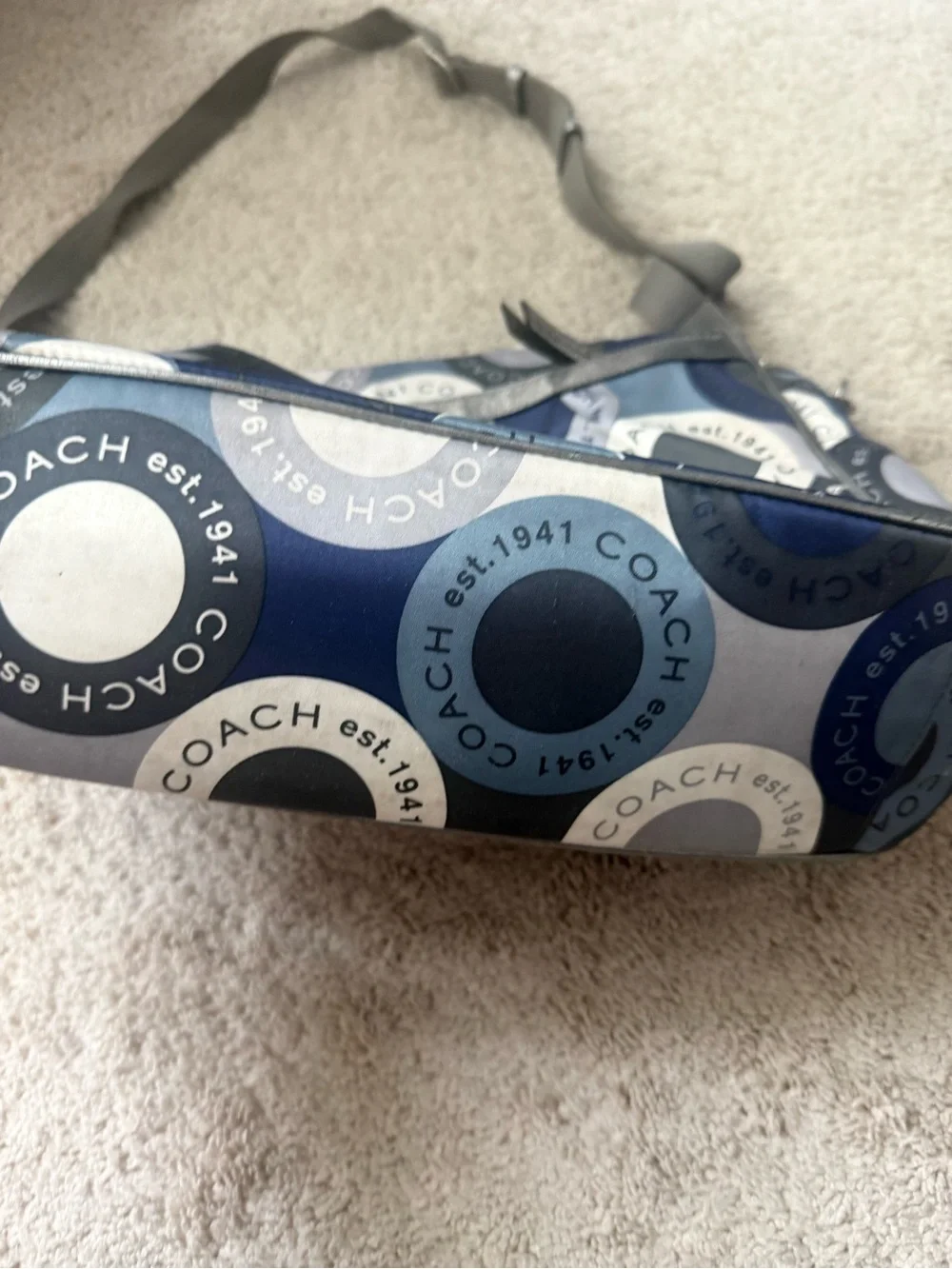 Coach Blue Multi Signature Circle Print Crossbody Bag